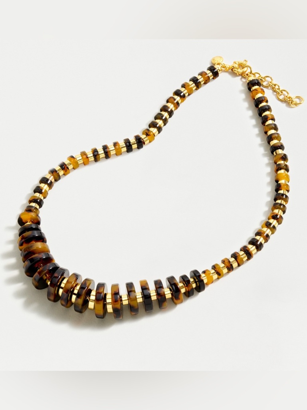 J. Crew Gold and Tortoiseshell Beaded Necklace